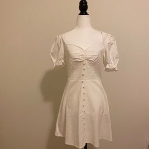 White Mini Dress with Puff